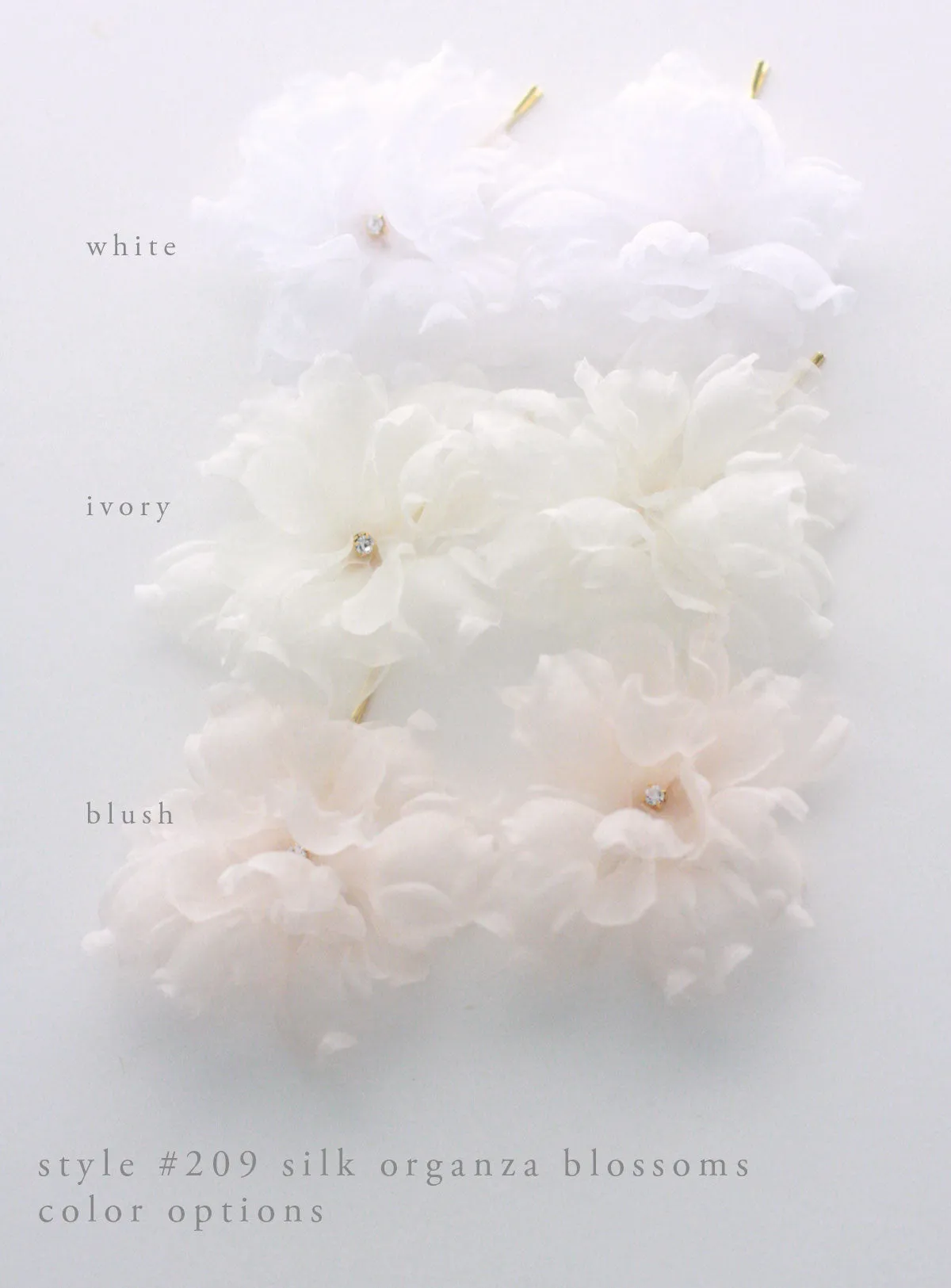 Silk organza blossom pair - Style # 209