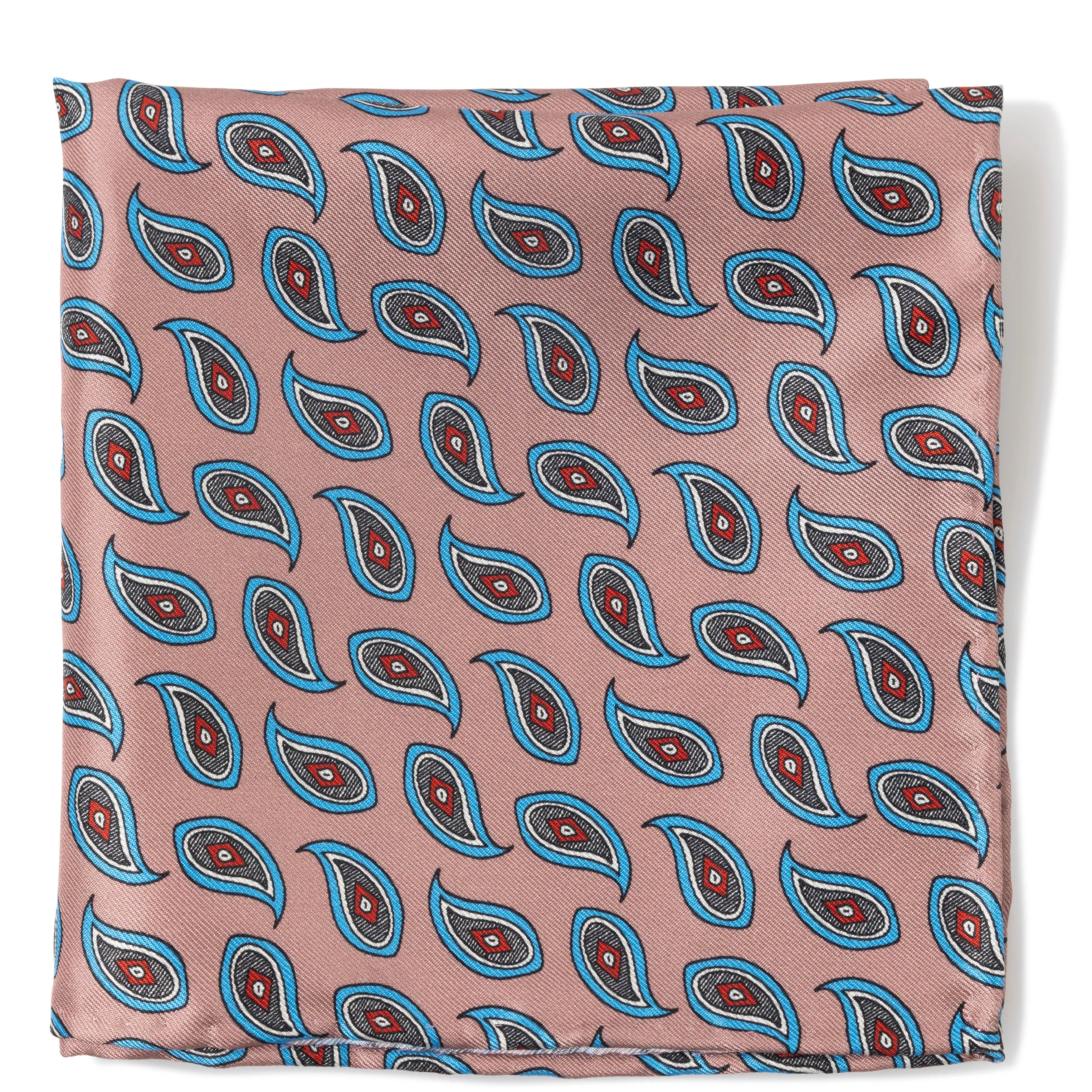 Silk Paisley Print Pocket Square