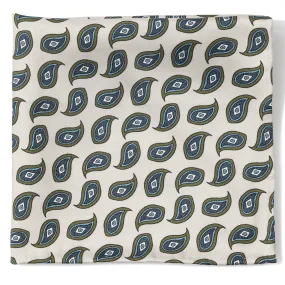 Silk Paisley Print Pocket Square