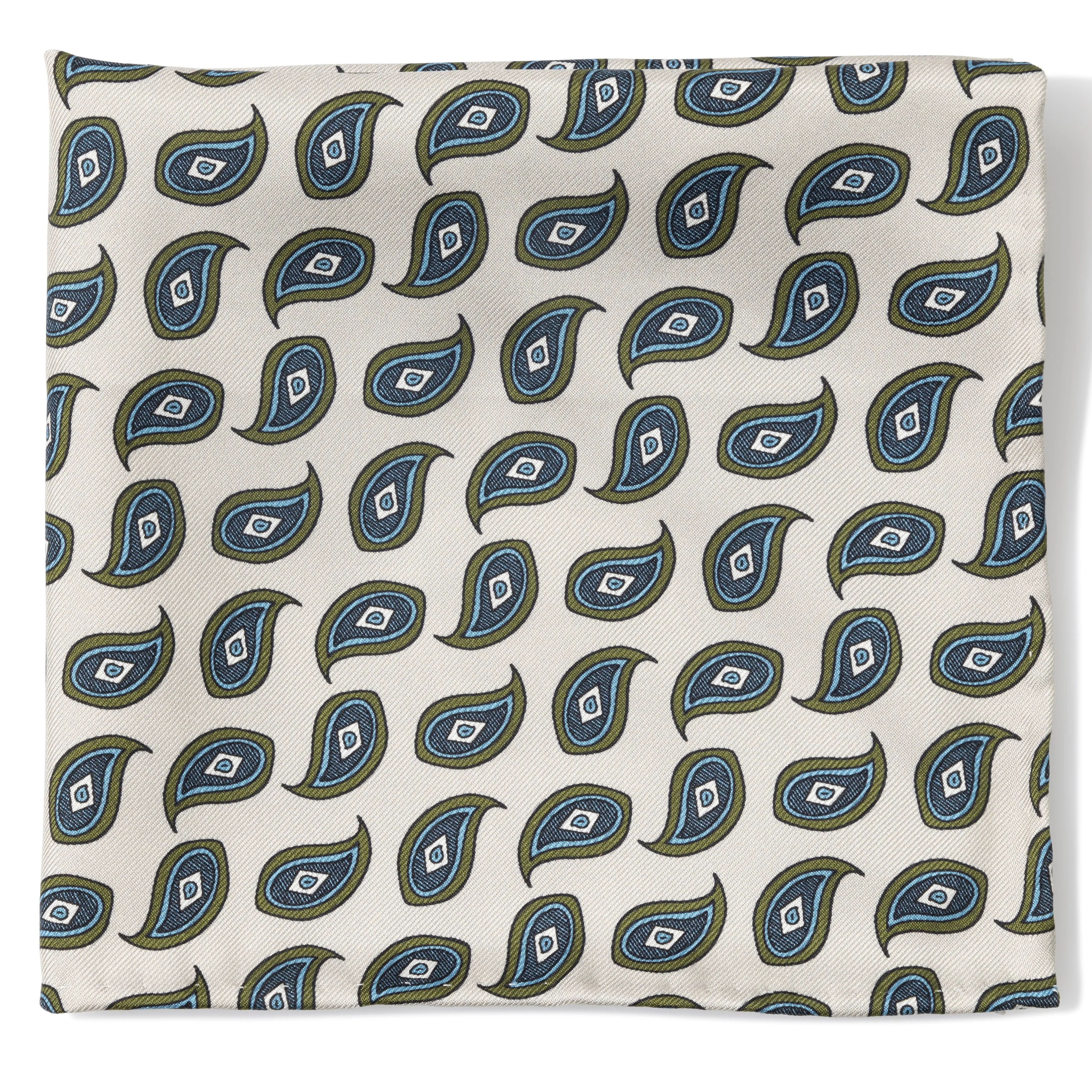 Silk Paisley Print Pocket Square