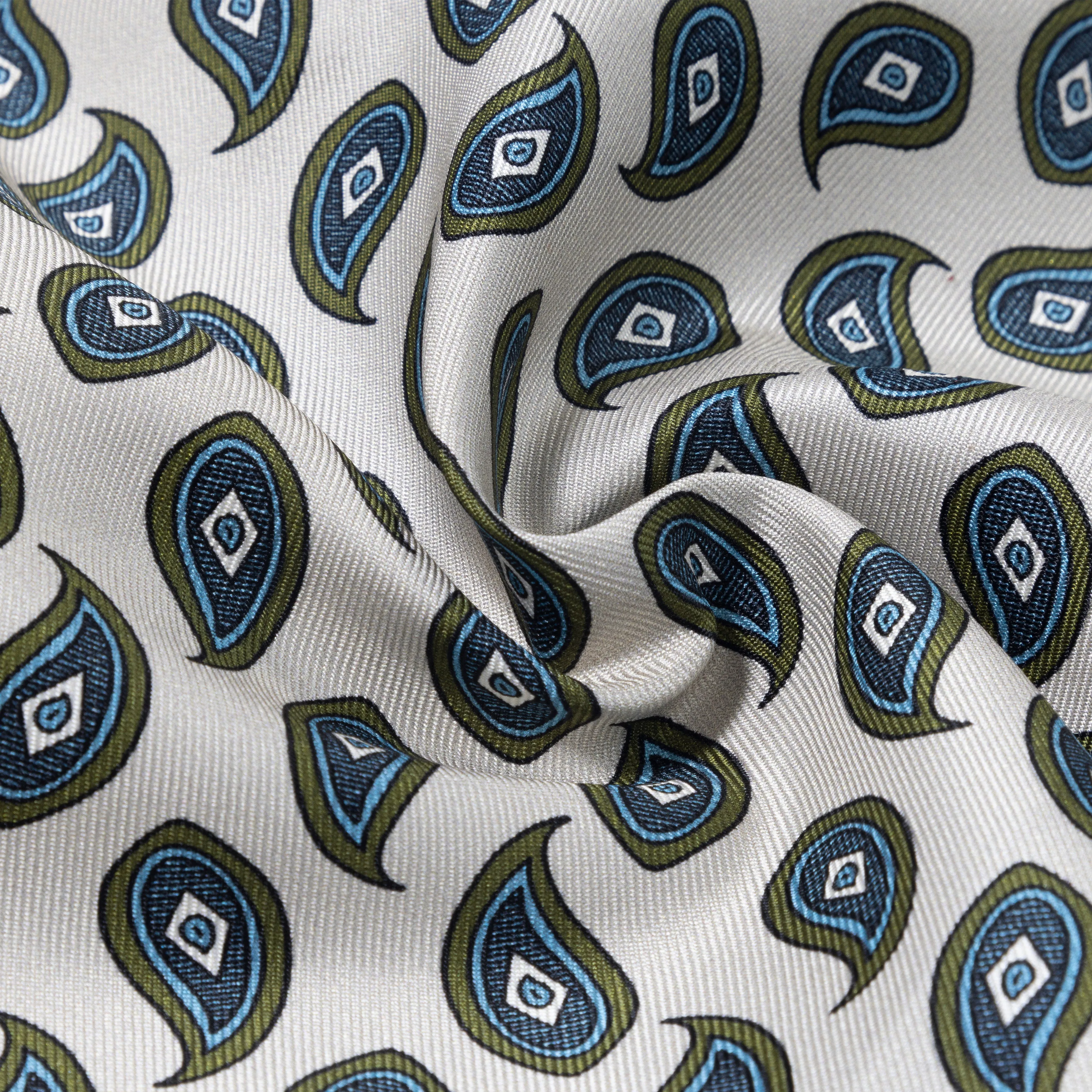 Silk Paisley Print Pocket Square