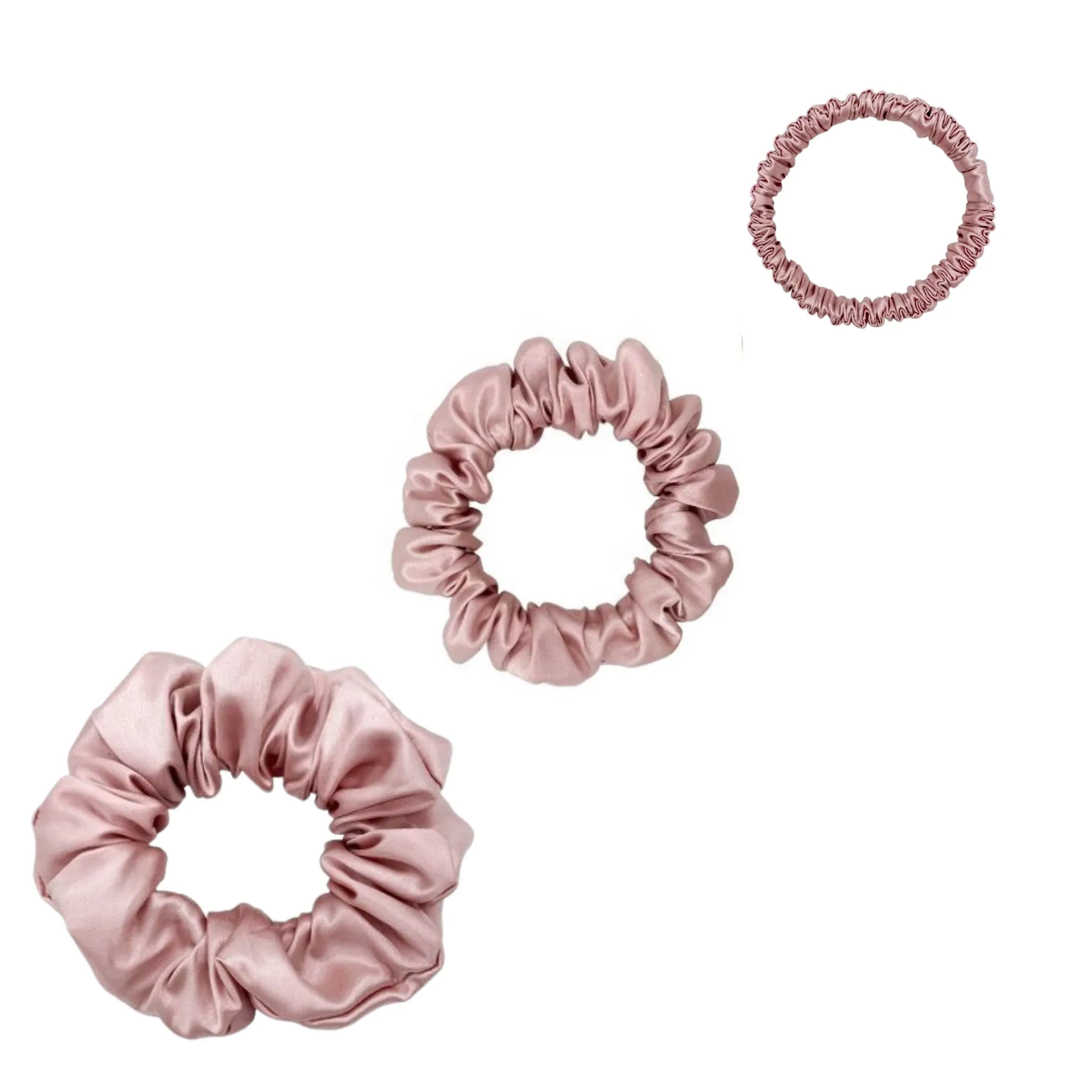 Silk Scrunchies Set - Olive - Mini, Small, Medium