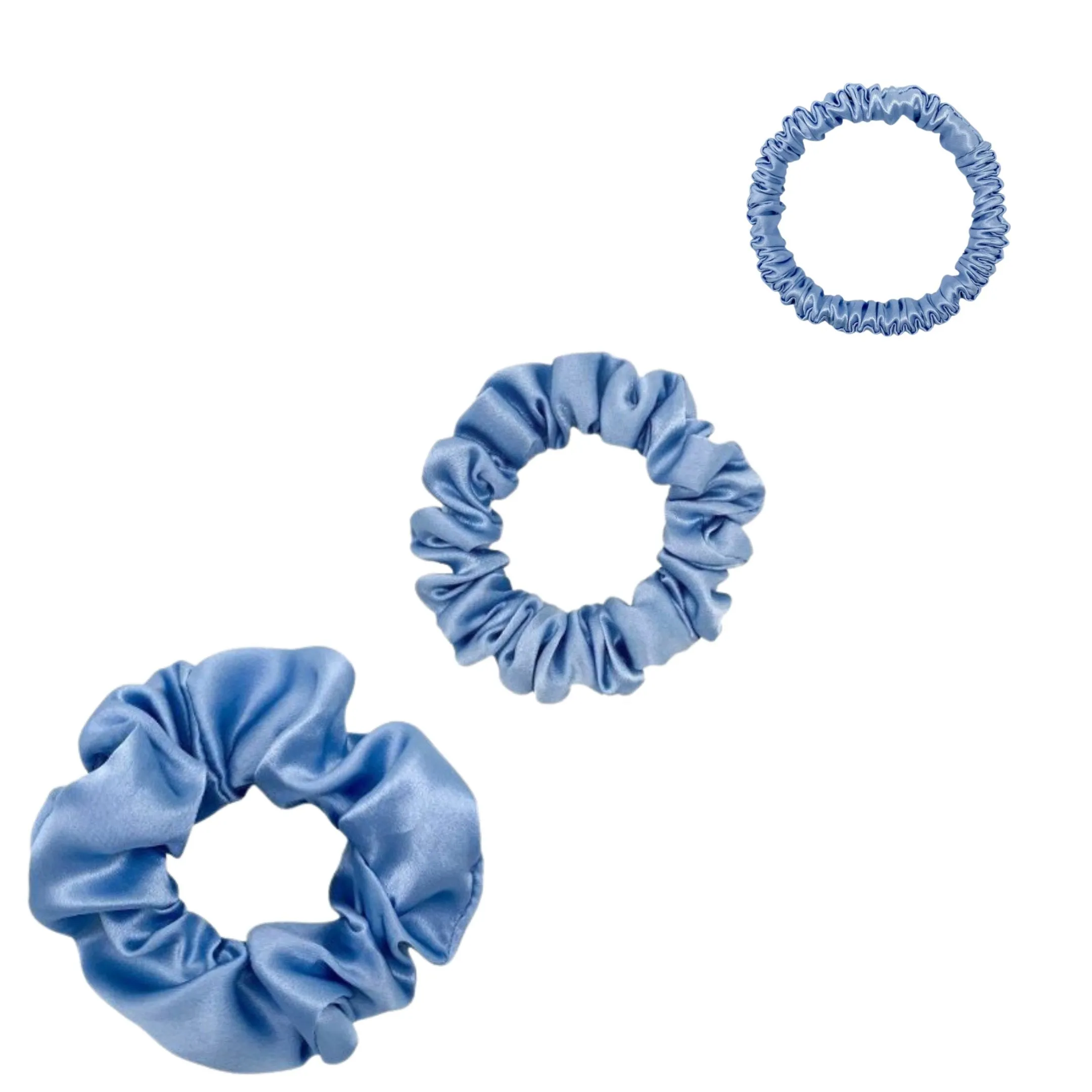 Silk Scrunchies Set - Viva Magenta - Mini, Small, Medium