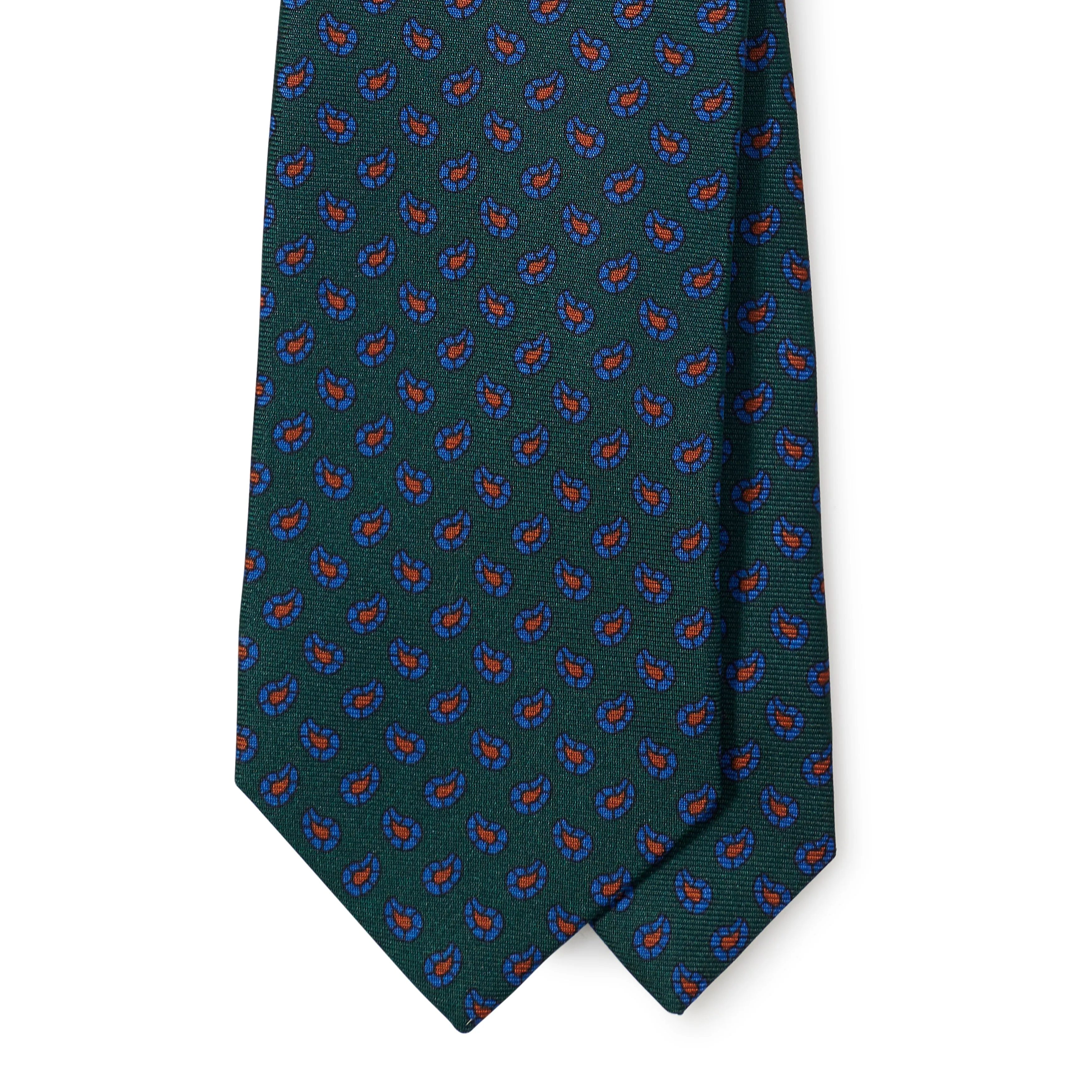 Silk Twill Mini Paisley Tipped Tie