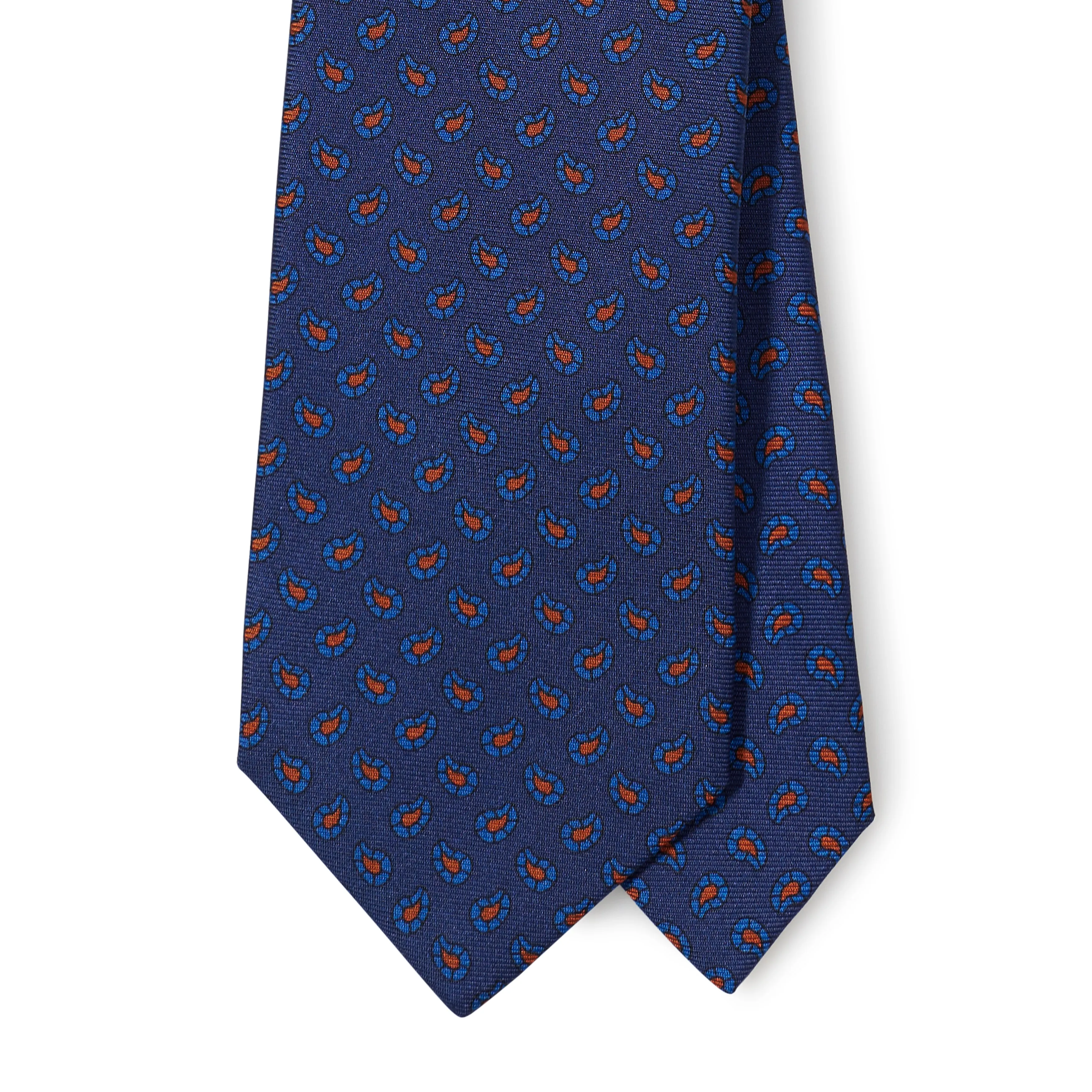 Silk Twill Mini Paisley Tipped Tie