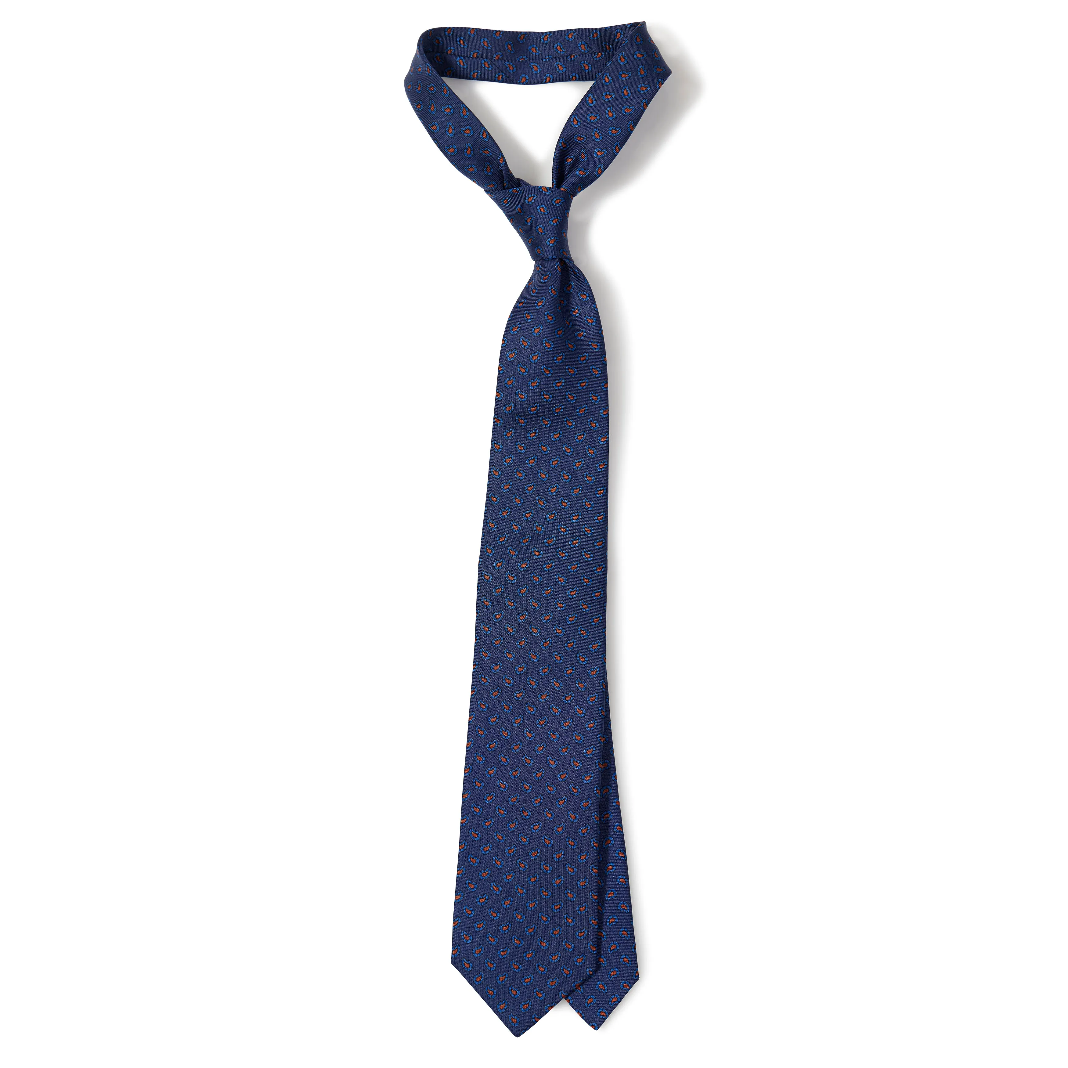 Silk Twill Mini Paisley Tipped Tie