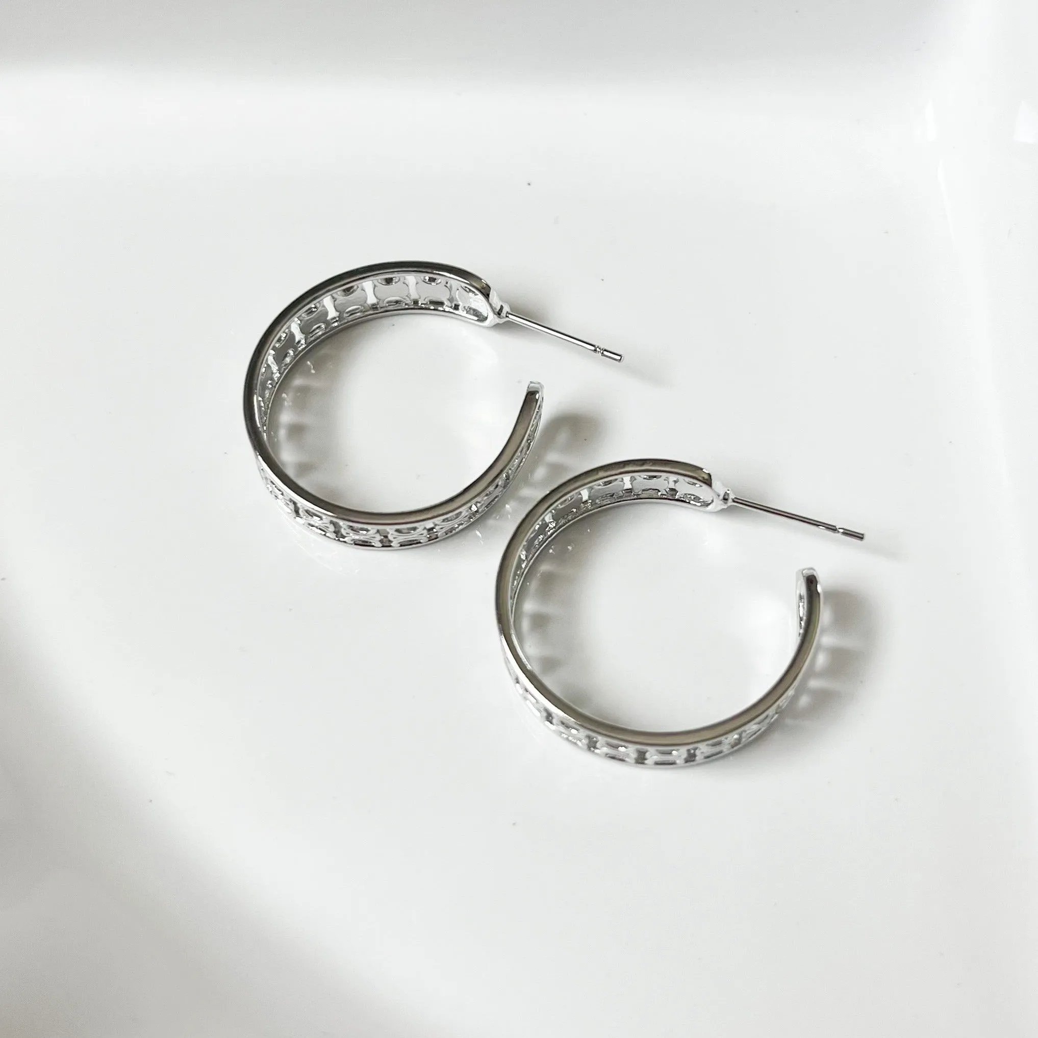 Silver Radiance Hoop Earrings