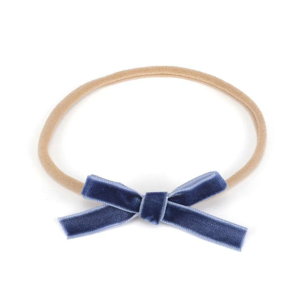 Sister Bows Petite Velvet Soft Elastic Headbands