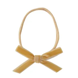 Snuggle Hunny Petite Velvet Bow - Gold