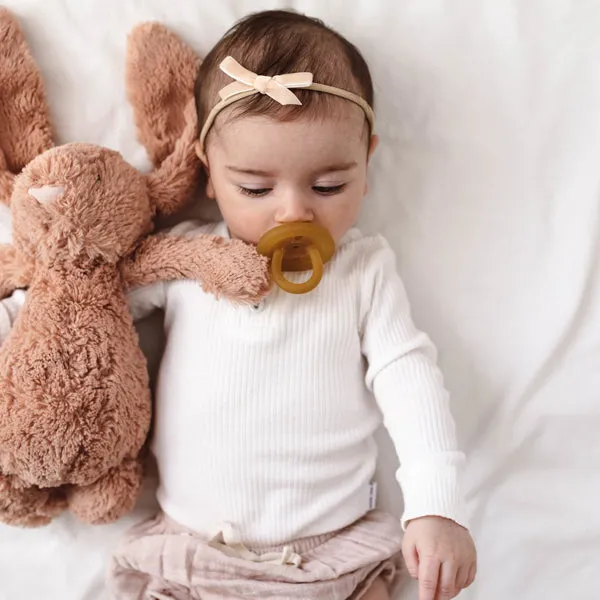 Snuggle Hunny Petite Velvet Bow - Lychee