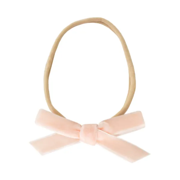 Snuggle Hunny Petite Velvet Bow - Lychee