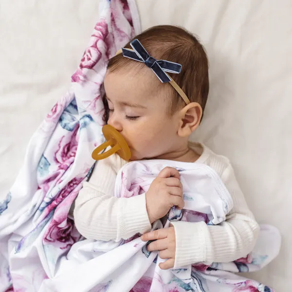 Snuggle Hunny Petite Velvet Bow - Moonlight