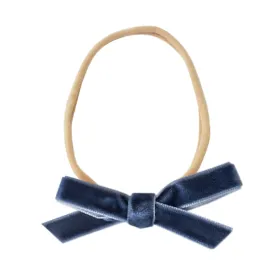 Snuggle Hunny Petite Velvet Bow - Moonlight