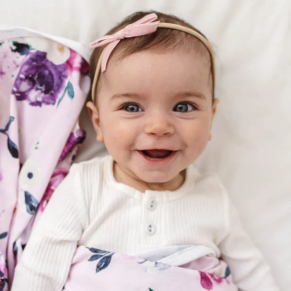 Snuggle Hunny Petite Velvet Bow - Rose Pink