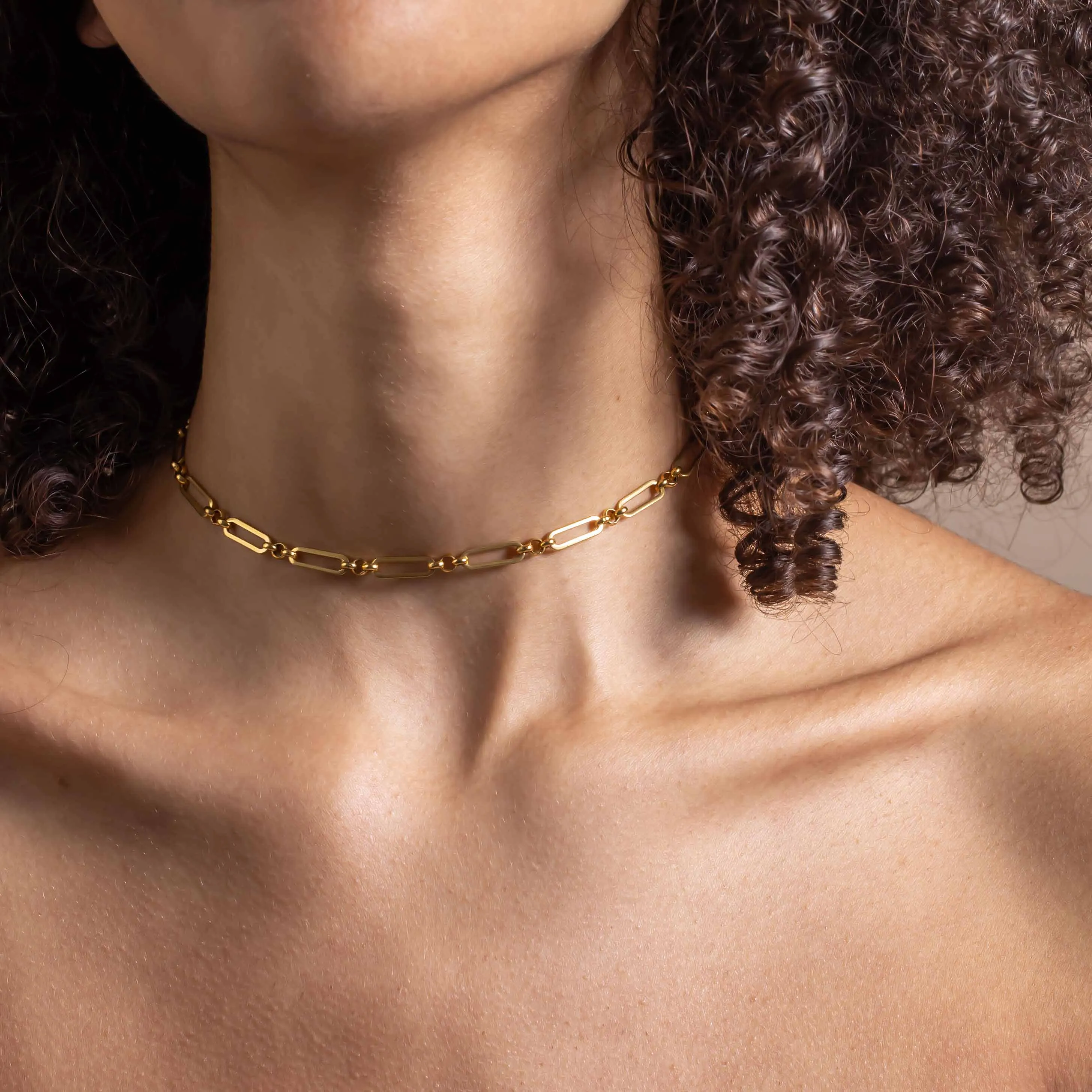 Solar Link Chain in Gold
