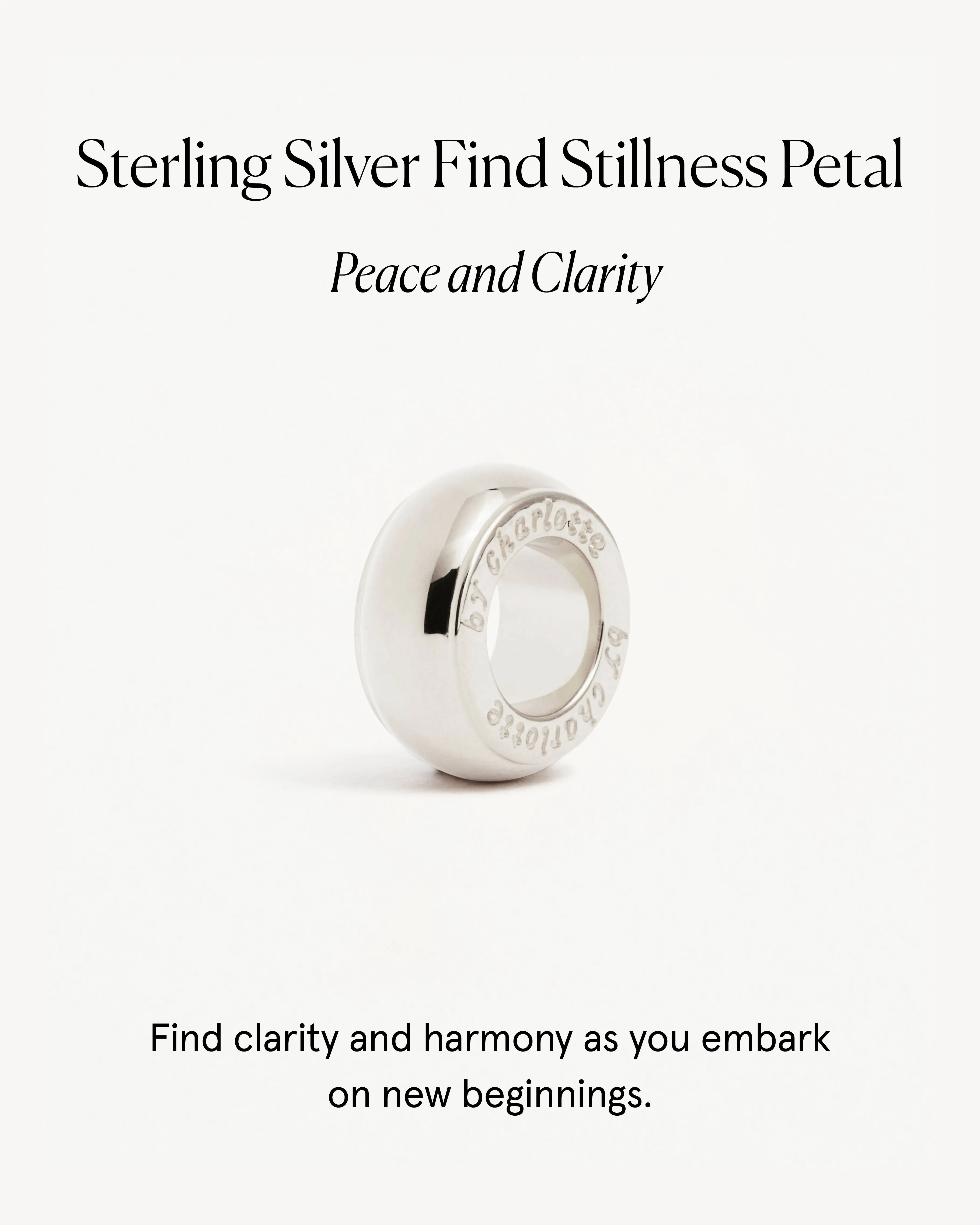 Sterling Silver Find Stillness Petal Charm