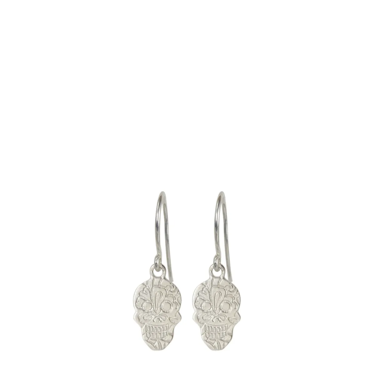 Sterling Silver Paisley Skull Earrings