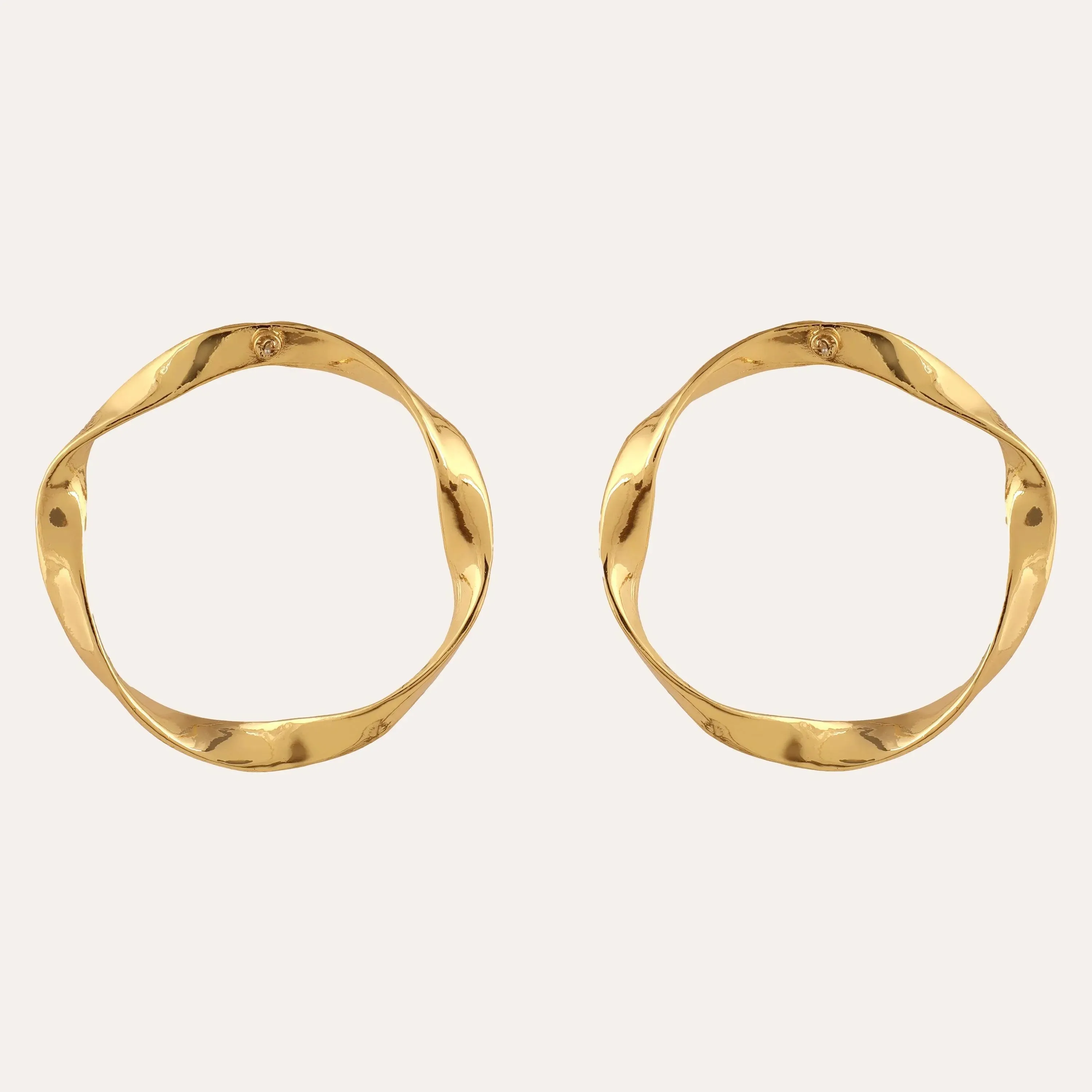 TFC Chunky Gold Plated Statement Hoop Earrings