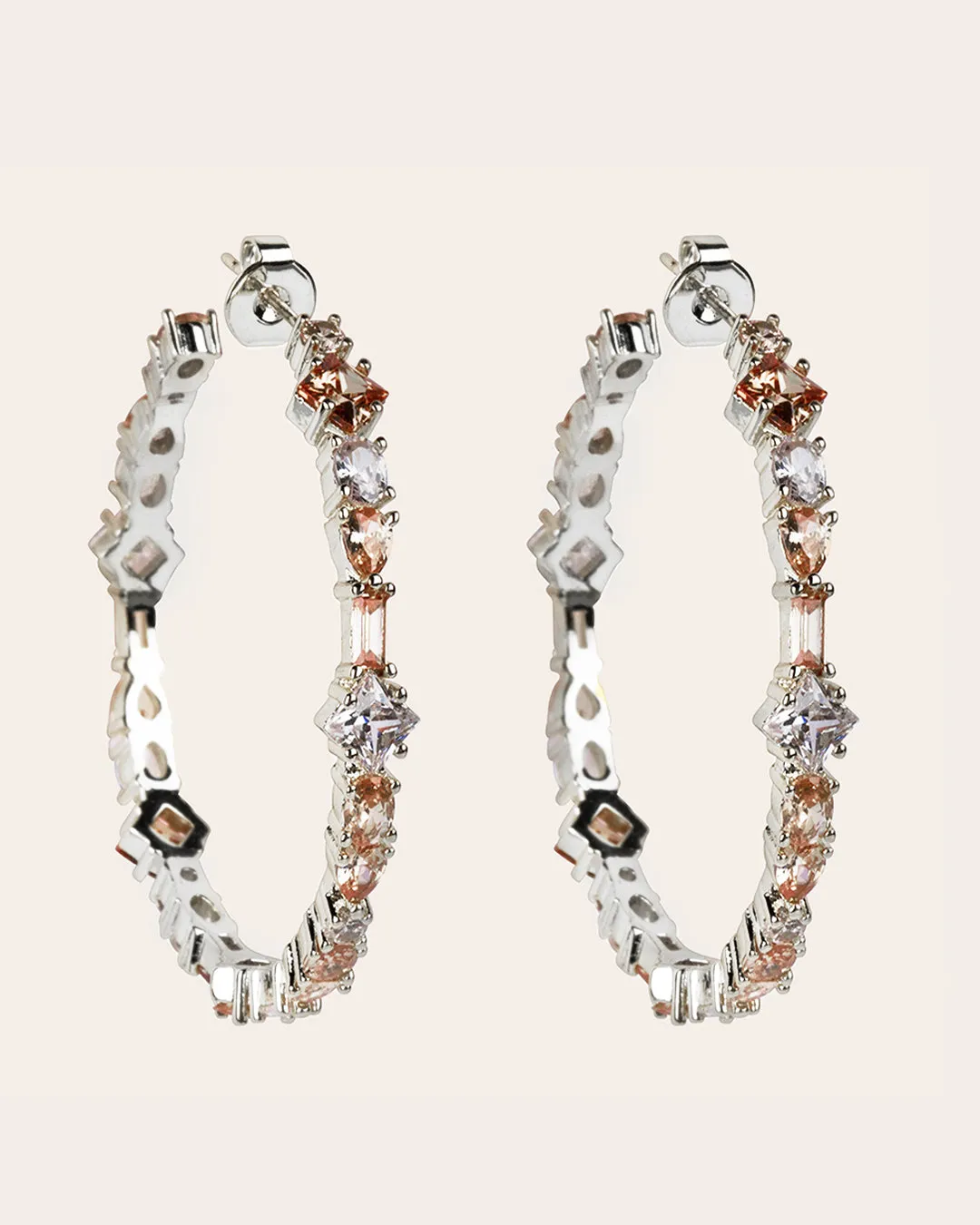 The Adriana champagne earrings - silver plated