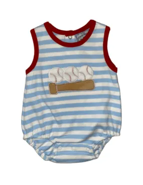 Three Sisters Baseball Boys Applique Bubble