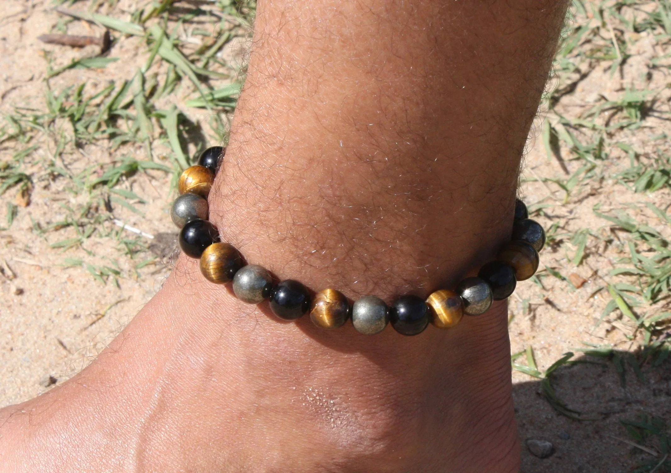 Triple Protection Bracelet - Gemstone Bracelet for Men/Women - Black Tourmaline - Tiger Eye - Pyrite -Crystal Jewlery Strong Magnet Clasp