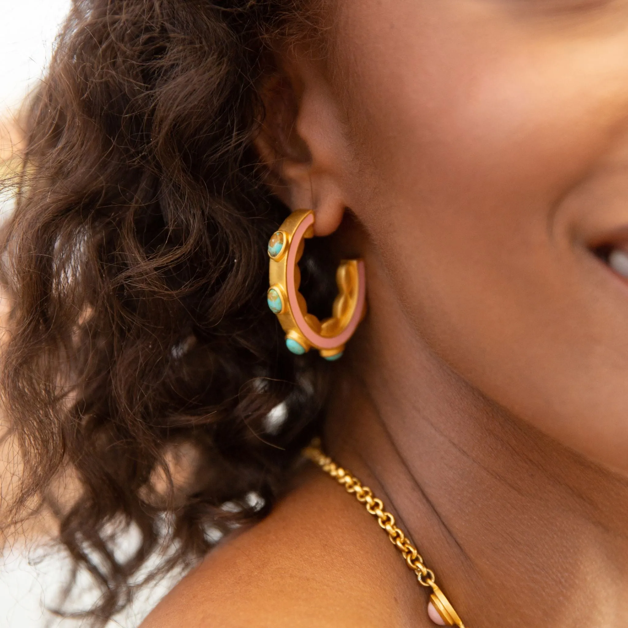 Turquoise Sea Hoop Earrings