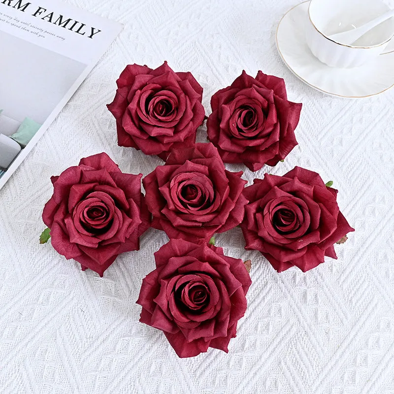 Wholesale Silk Flat Roses Artificial Flowers Crafts