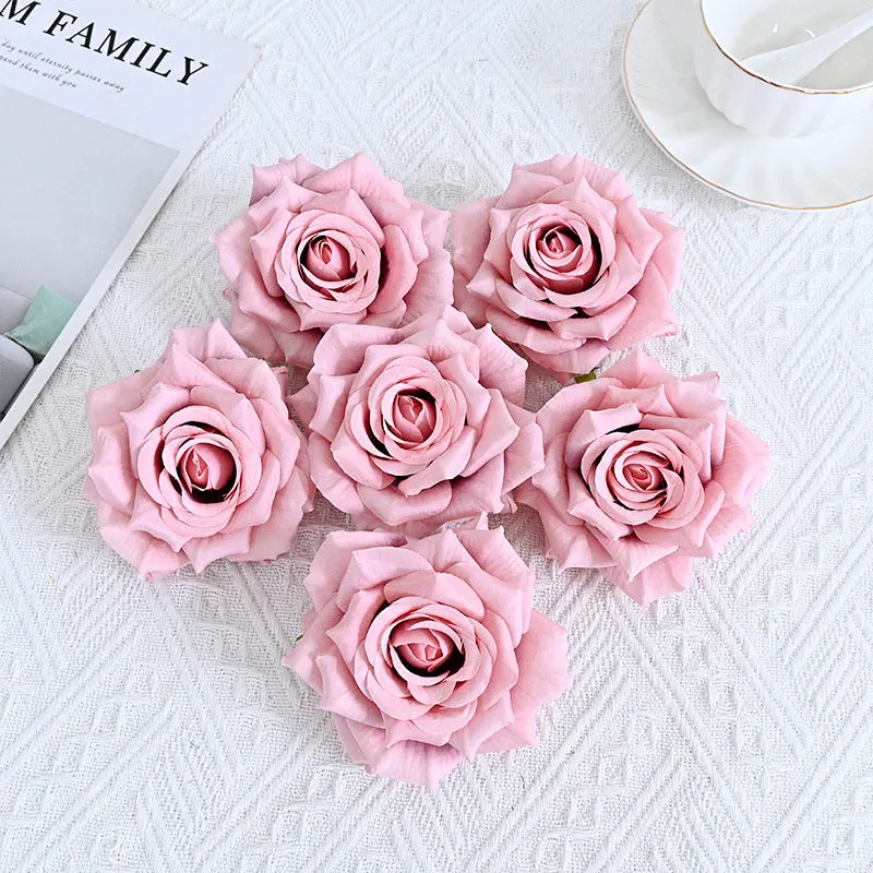 Wholesale Silk Flat Roses Artificial Flowers Crafts