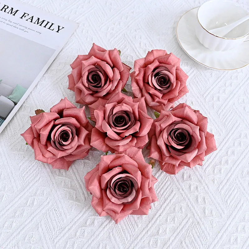 Wholesale Silk Flat Roses Artificial Flowers Crafts