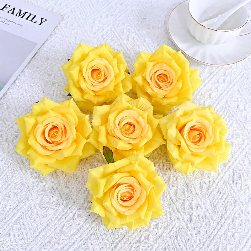 Wholesale Silk Flat Roses Artificial Flowers Crafts