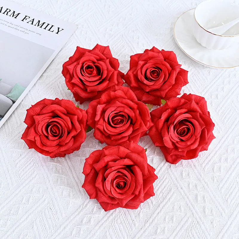 Wholesale Silk Flat Roses Artificial Flowers Crafts