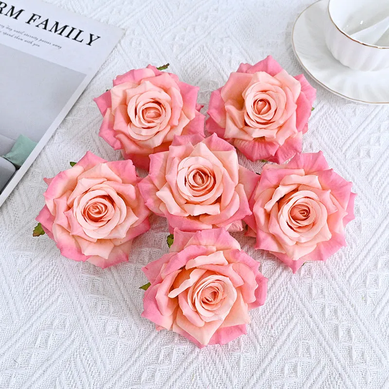 Wholesale Silk Flat Roses Artificial Flowers Crafts