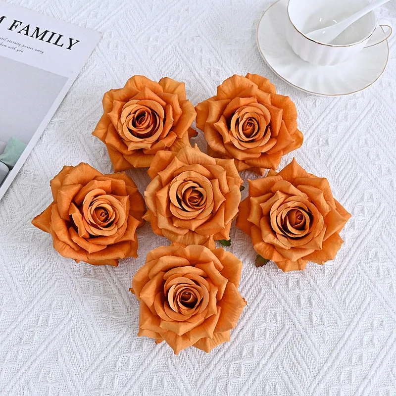 Wholesale Silk Flat Roses Artificial Flowers Crafts